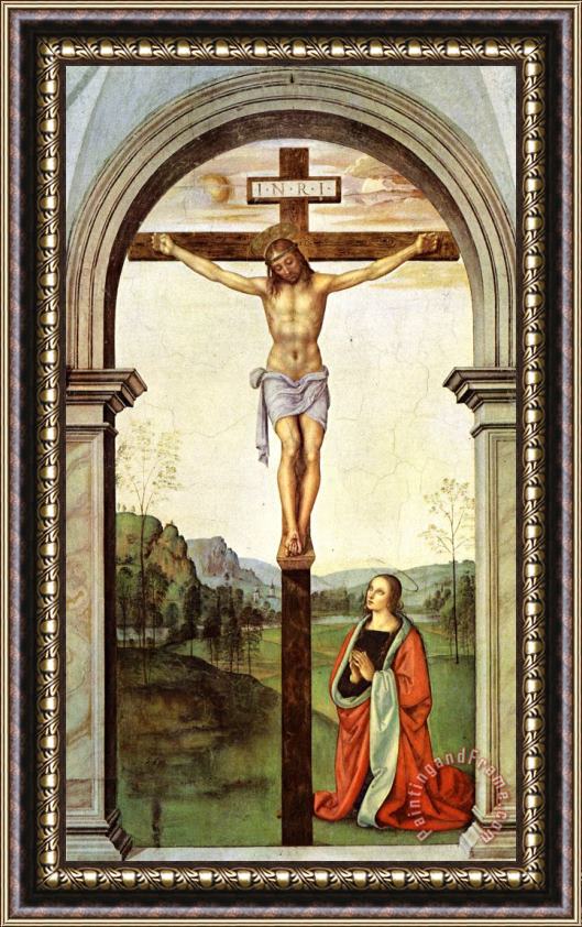Pietro Perugino The Pazzi Crucifixion [detail of The Deposition] Framed Painting